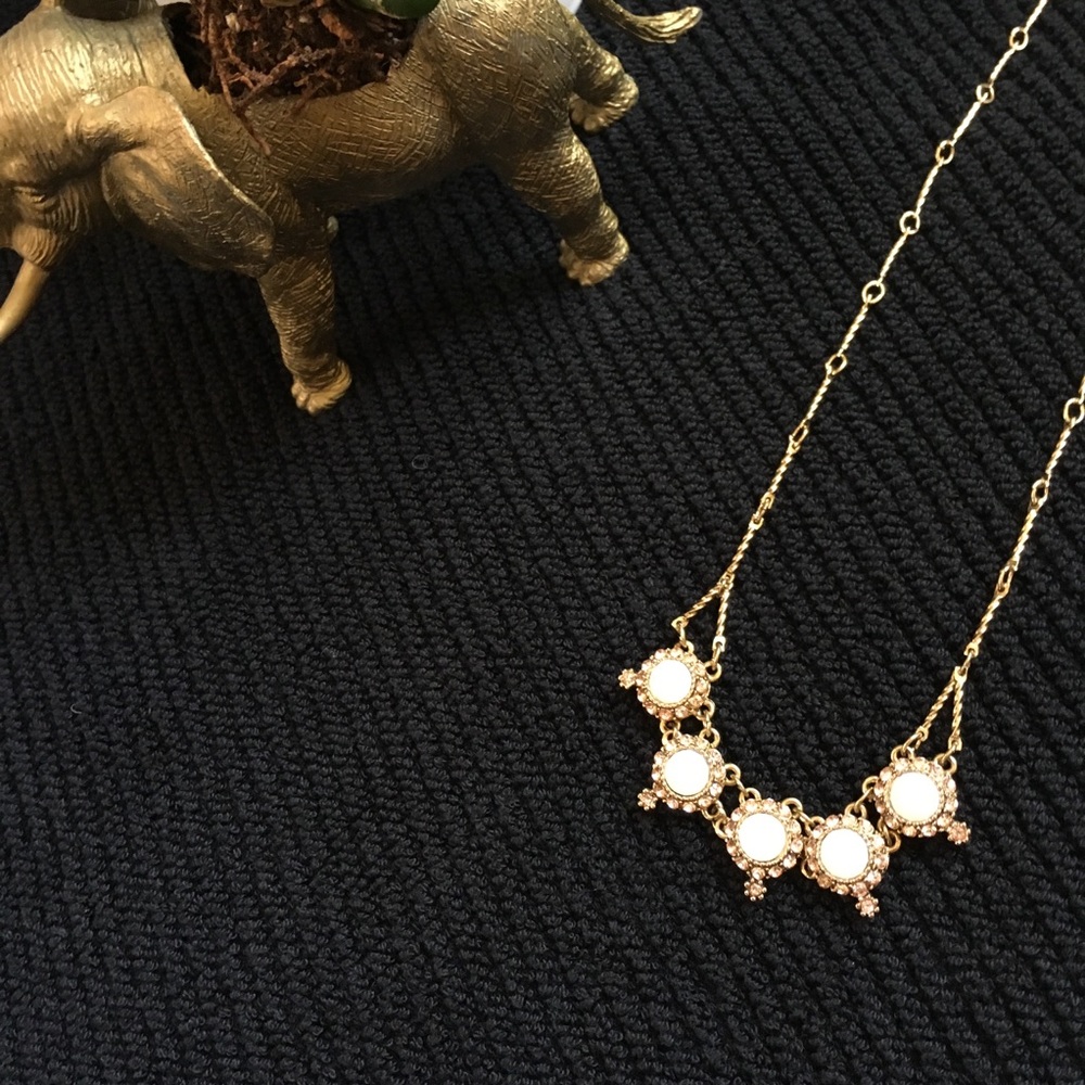 iridescent five-stone necklace